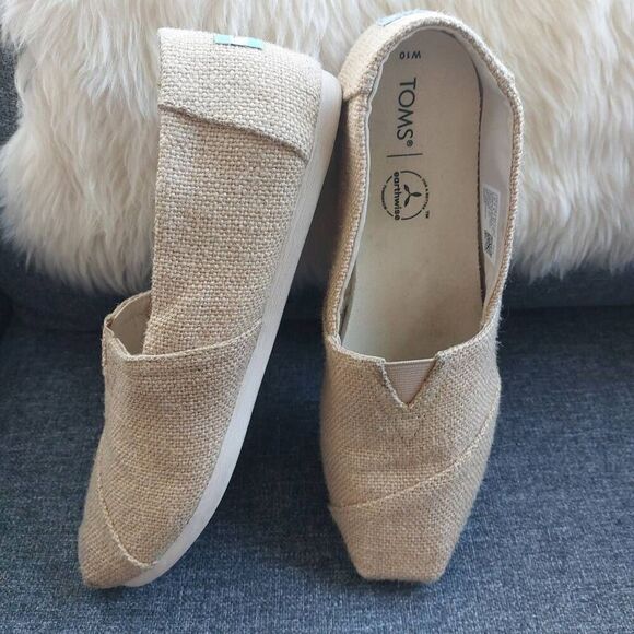 TOMS Alpargata Shoes Woven Tan size 10 - Picture 2 of 8